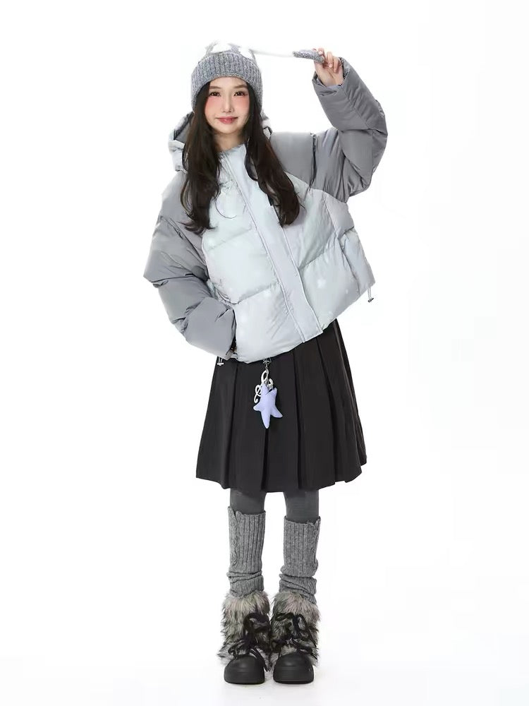 Colorblock Star Puffer Jacket OL2027