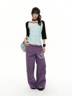 Contrast Raglan Graphic T-Shirt OL2379