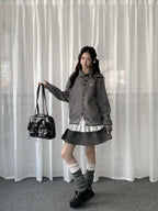 Vintage Y2K Striped Collared Cardigan   OL2236