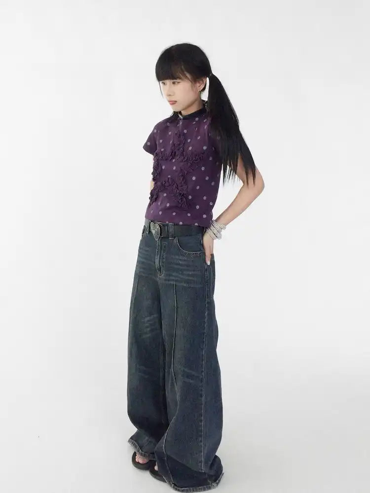 Grape Dot Embroidered Tee OL2349
