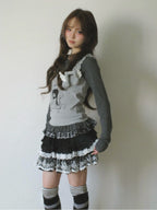 Star Print Layered Slim Long Sleeve Tee OL2440