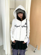 Star Print Embroidered Hoodie OL2297