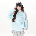 Polka Dot Colorblock Dog Print Hoodie oliviroa オリヴィオラ