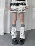 Star Stripe Lace Up Leg Warmers oliviroa オリヴィオラ