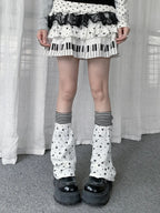 Star Stripe Lace Up Leg Warmers oliviroa オリヴィオラ