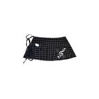 Music Note Plaid Pleated Wrap Skirt OLA035