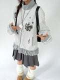 Graphic Plaid Ruffle Jacket oliviroa オリヴィオラ