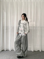 Y2K Cartoon Stripe Layered Long Sleeve T-Shirt OL2292