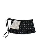 Black Embellished Pleated Wrap Skirt OLA043