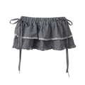 Plaid Tiered Ruffle Wrap Skirt oliviroa オリヴィオラ