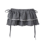 Plaid Tiered Ruffle Wrap Skirt oliviroa オリヴィオラ