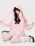 Lace Bunny Ear Bow Hooded Jacket oliviroa オリヴィオラ