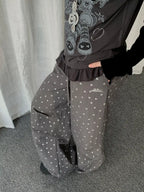 Vintage Star Print Pleated Cargo Pants OL2289
