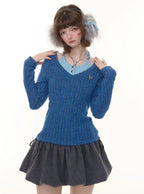 Halter Neck Slim Fit Long Sleeve Top oliviroa オリヴィオラ