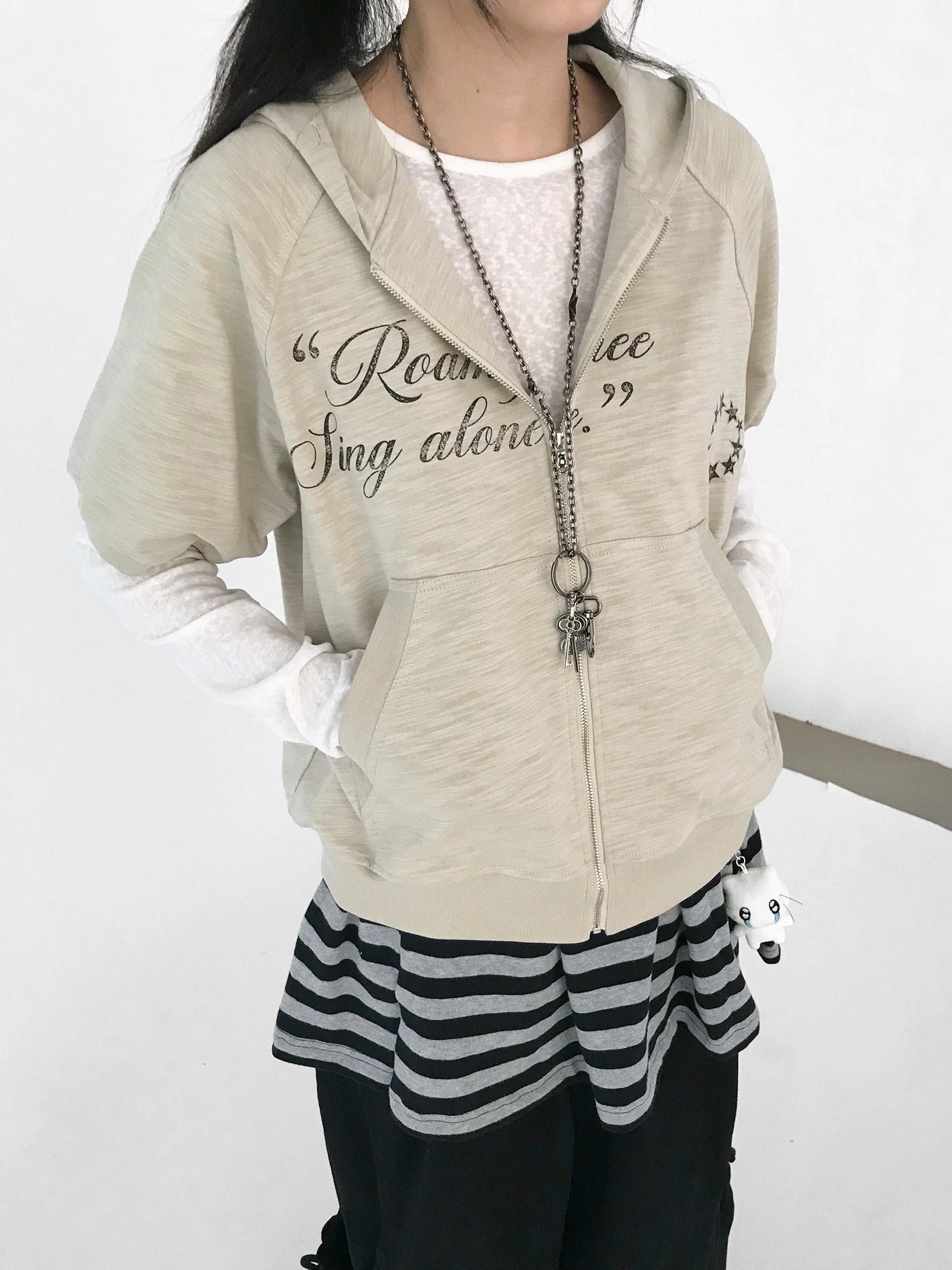 Vintage Logo Hooded Cardigan oliviroa オリヴィオラ
