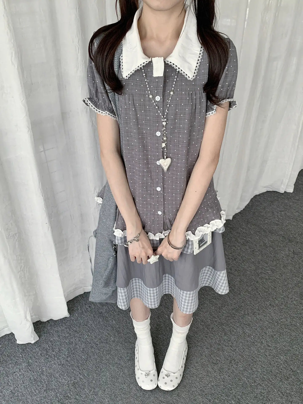 Polka Dot Doll Collar Blouse Y2K OL2324