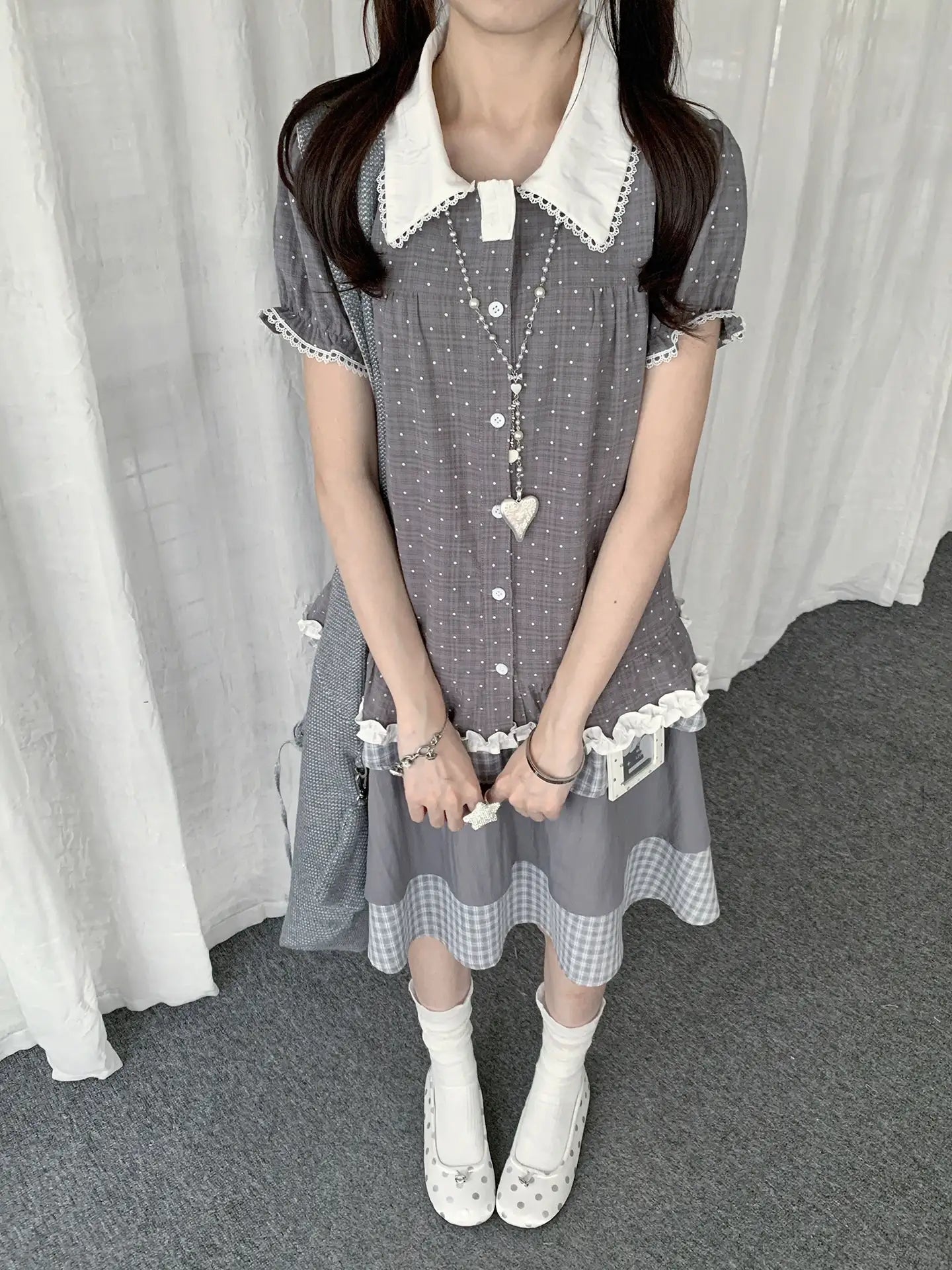 Polka Dot Doll Collar Blouse Y2K OL2324