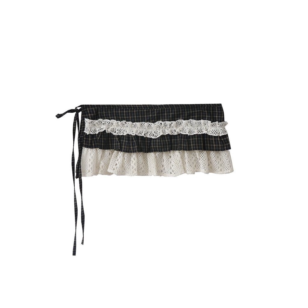 Plaid Lace Wrap Skirt OLA037