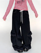 Drawstring Wide-Leg Cargo Pants OL2302