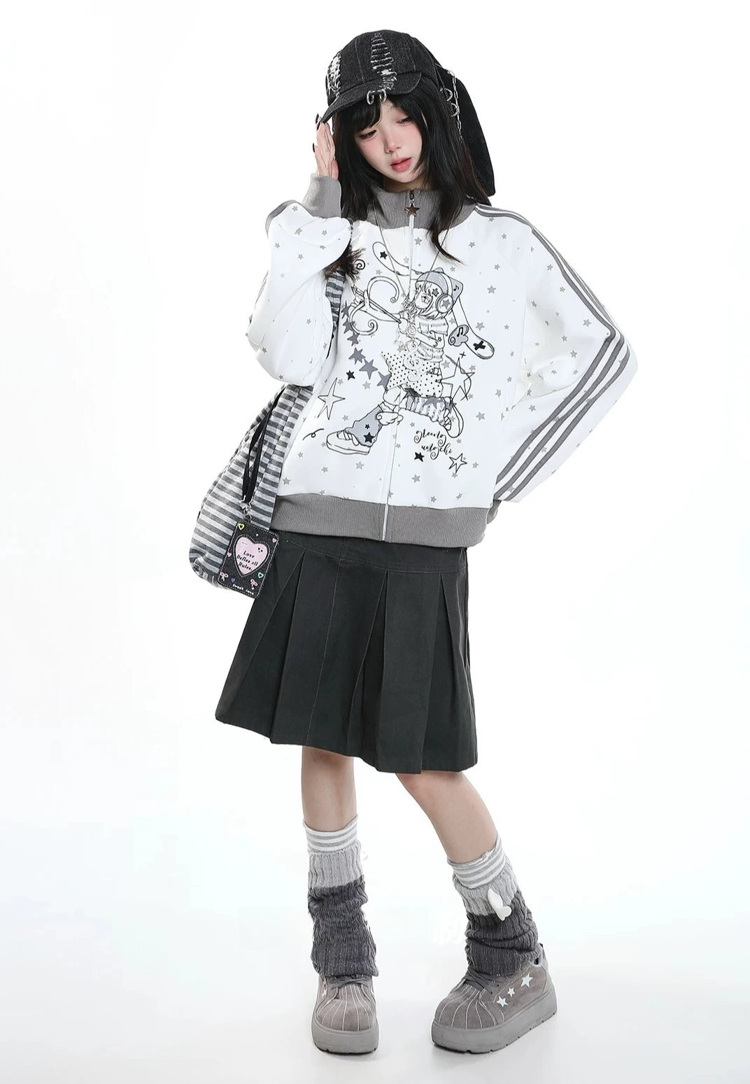 Stand Collar Zip Hoodie Jacket OL2417