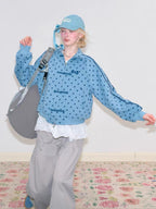 Polka Dot Frog Closure Zip Jacket OL2459