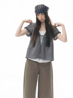 Contrast Plaid Shirt OL2341