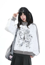 Stand Collar Zip Hoodie Jacket oliviroa オリヴィオラ