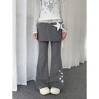 Y2K Striped Layered Flare Pants   OL2240