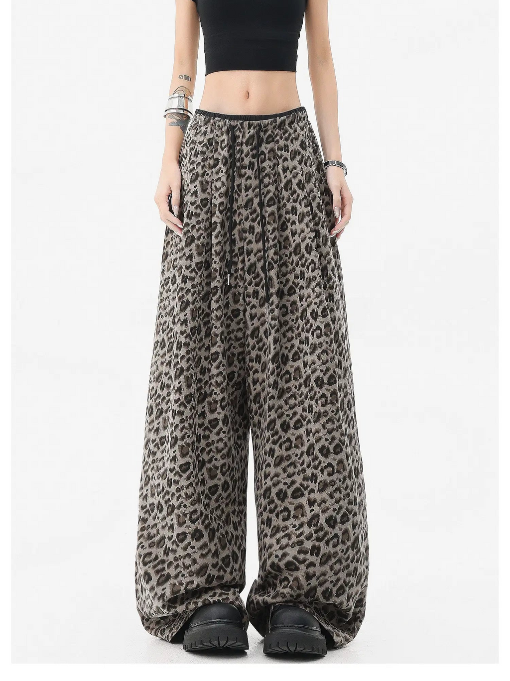 Leopard Print Wide Leg Pants OL2361