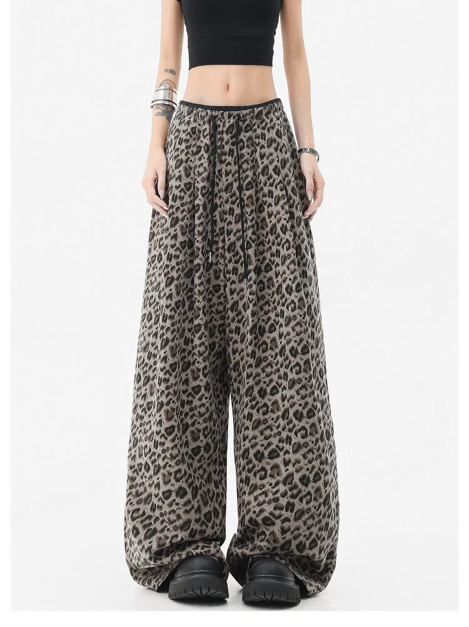 Leopard Print Wide Leg Pants OL2361