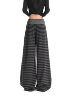 Black Stripe Wide Leg Pants OL2338
