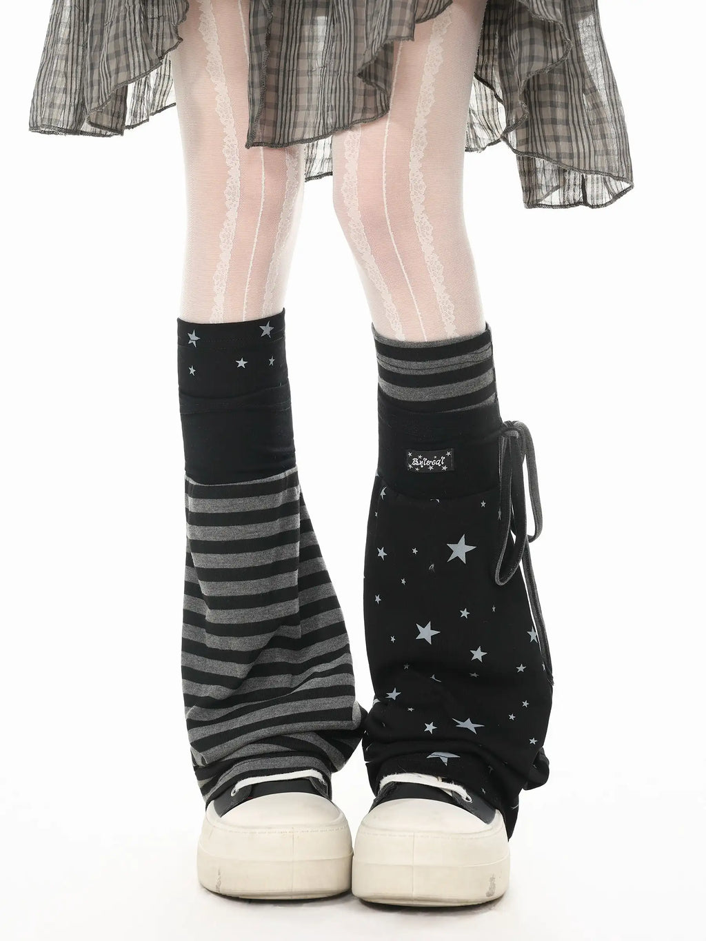 Striped Colorblock Flared Leg Warmers oliviroa オリヴィオラ