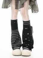 Striped Colorblock Flared Leg Warmers oliviroa オリヴィオラ
