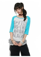 Contrast Raglan Graphic T Shirt oliviroa オリヴィオラ