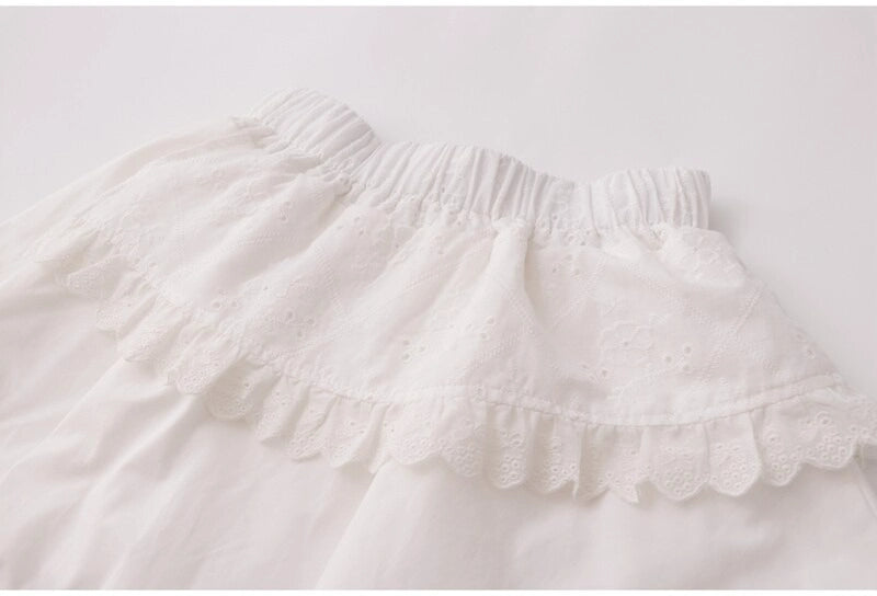 Asymmetric Embroidered Lace Mini Skirt OLA039