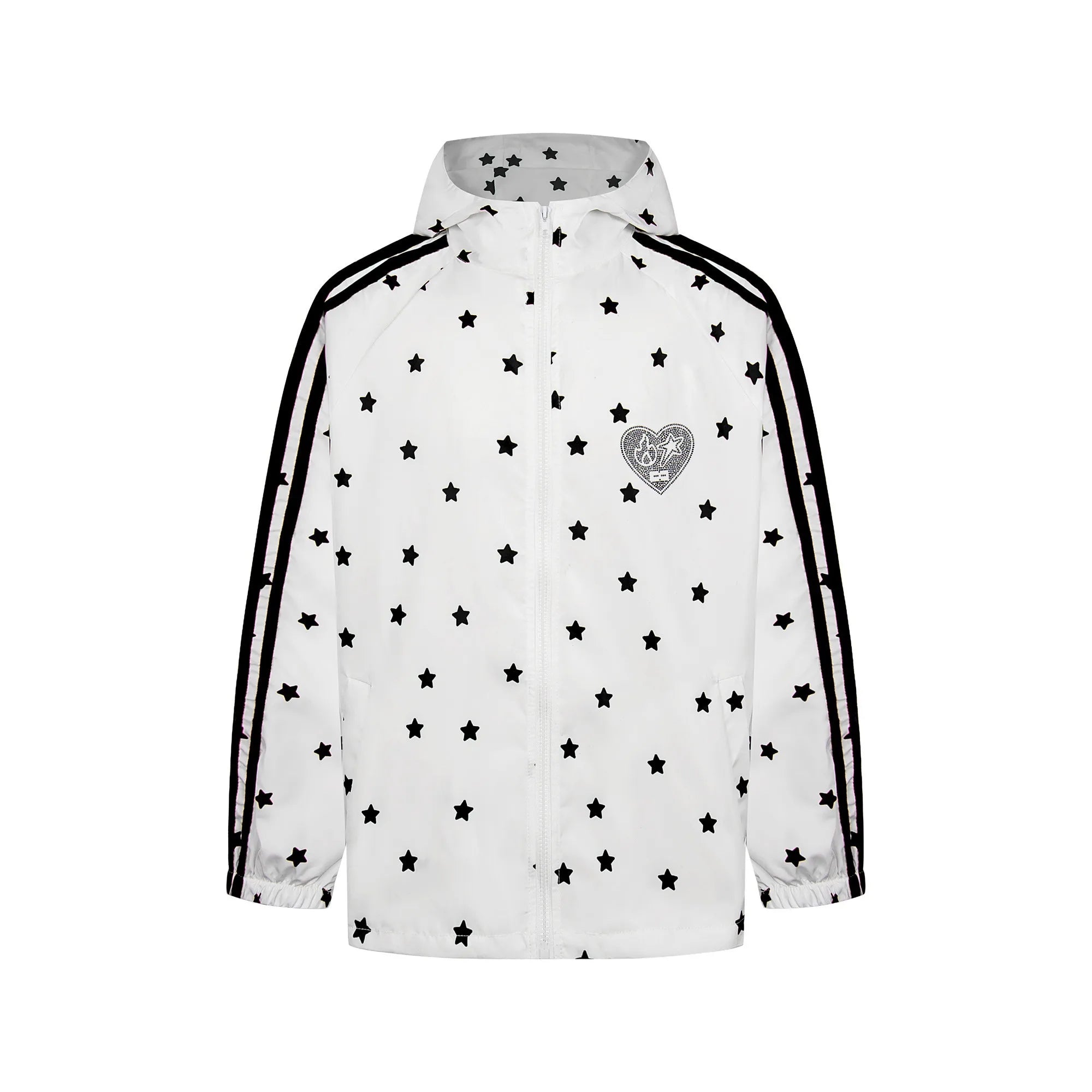 Vintage Star Print Hooded Jacket OL2334