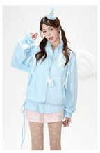 Star Print Zip Up Hoodie OL2375