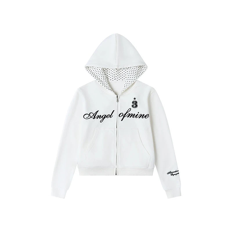 Star Print Embroidered Hoodie OL2297