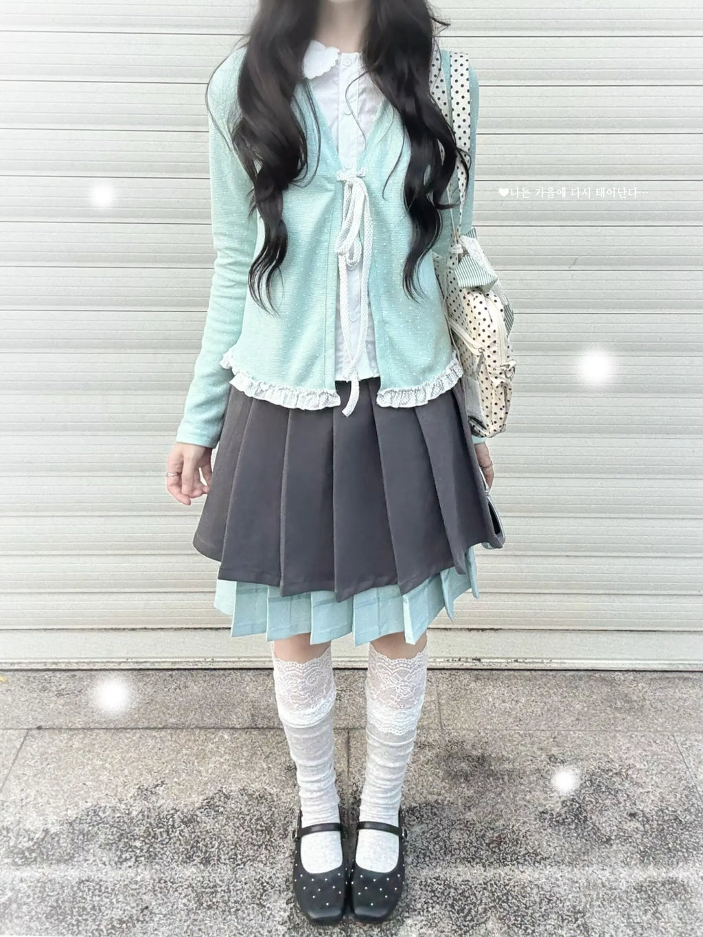 Polka Dot Ribbon Doll Collar Top OL2443