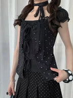 Sweet Faux Layered Puff Sleeve Tee OL2327