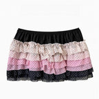 Polka Dot Drawstring Tiered Skirt OLA045