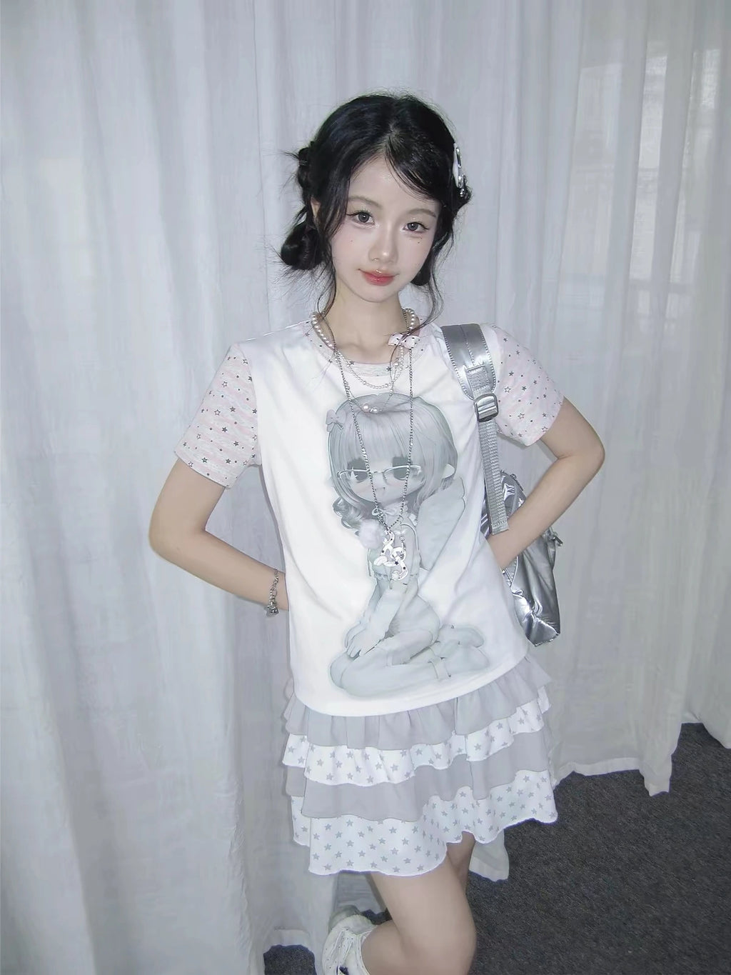 Polka Dot Angel Layered Tee OL2390