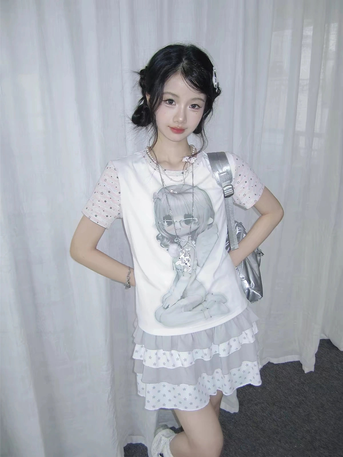 Polka Dot Angel Layered Tee OL2390