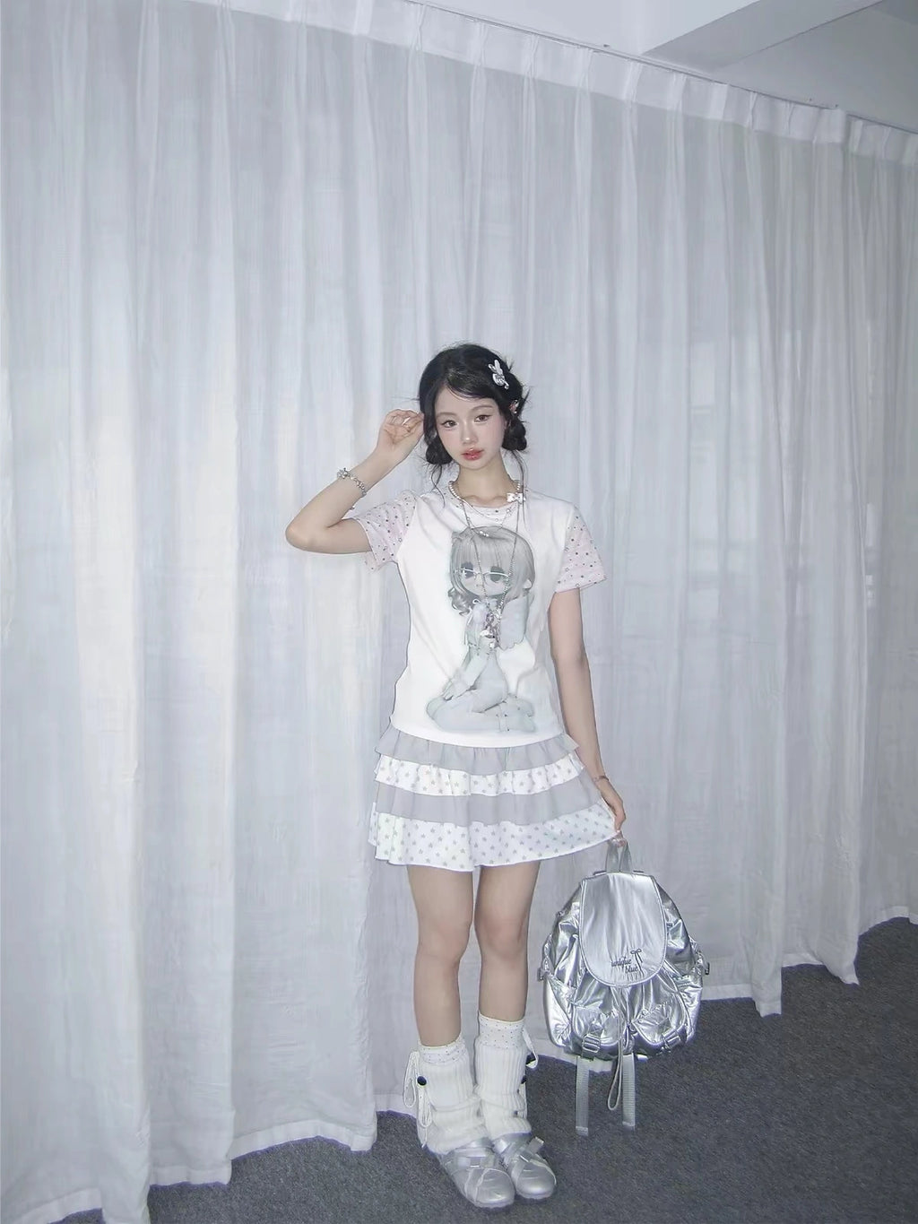 Polka Dot Angel Layered Tee OL2390