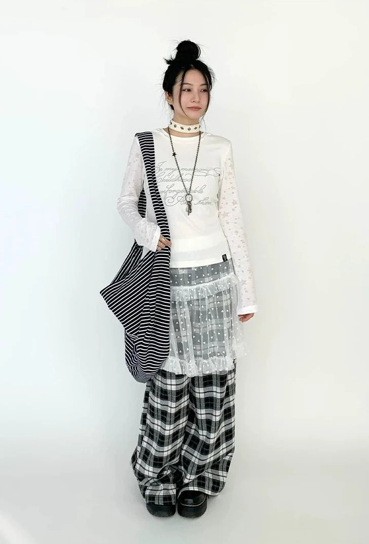 Snow Lace Dot Ruffle Layered Skirt OL2301