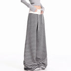 Black Stripe Wide Leg Pants OL2338