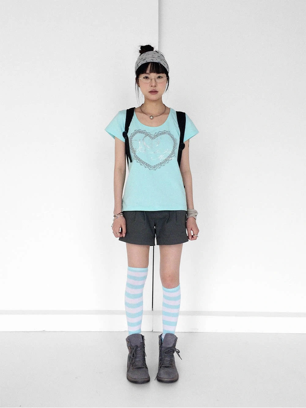 Silver Lace Graphic T-Shirt OL2373