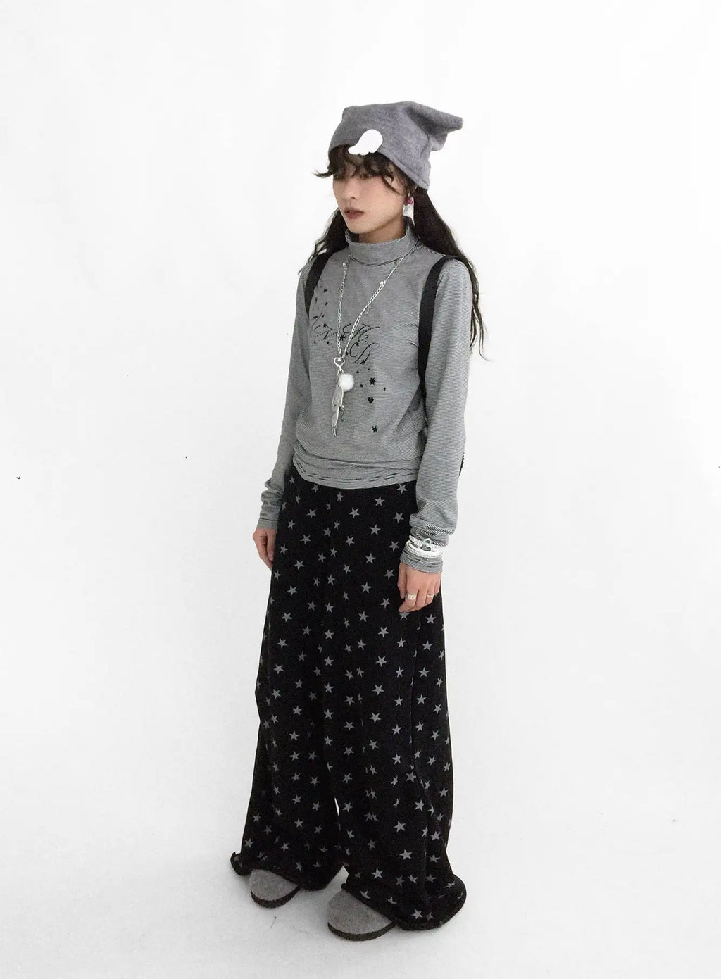 Star Fragment Wide Leg Sweatpants OL2351