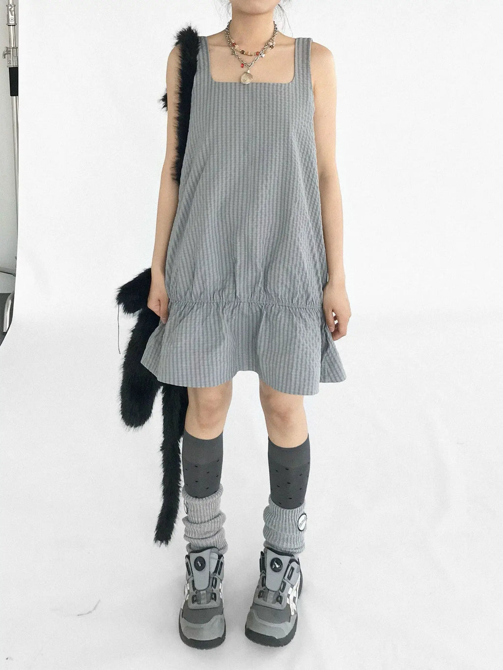 Ruffle Square Neck Dress OL2353