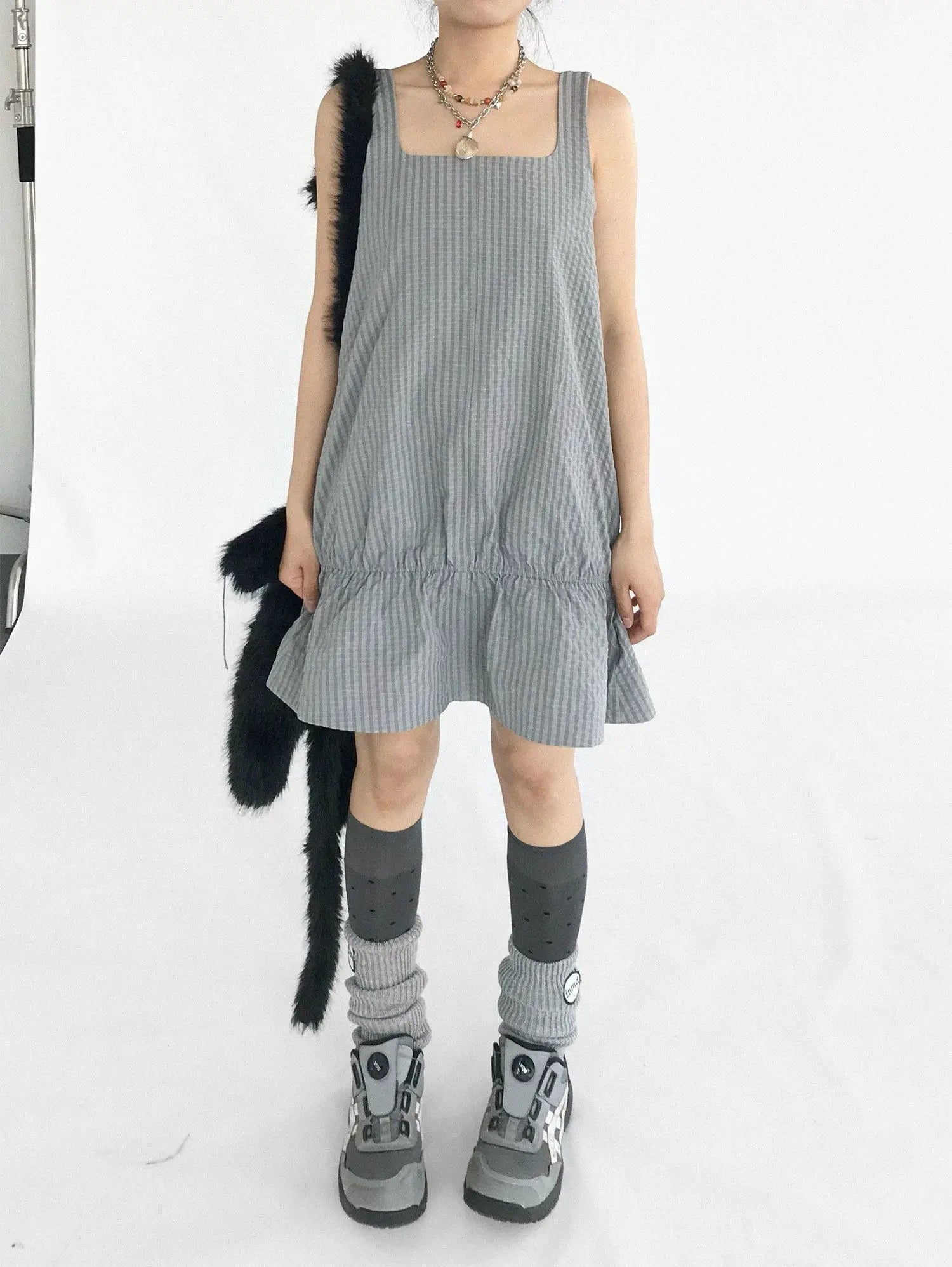 Ruffle Square Neck Dress OL2353
